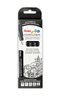 Obrázok produktu pre Pentel Pointliner Fineliner-Set schwarz