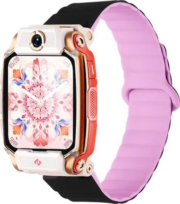 Imagen del producto de Pulsera de silicona magnética para los modelos de teléfono inteligente Imoo Watch, disponible en dos colores:  y morado