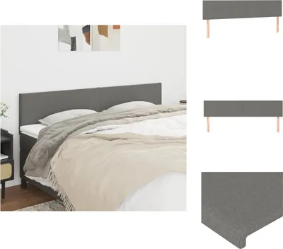Produktbild von vidaXL Kopfteile 2 Stk. Dunkelgrau 90x5x78/88 cm Stoff -  Kopf- & Fußenden