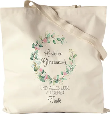 Produktbild von Alles Liebe zu deiner Taufe Jutebeutel Taufgeschenk Kirche Christentum