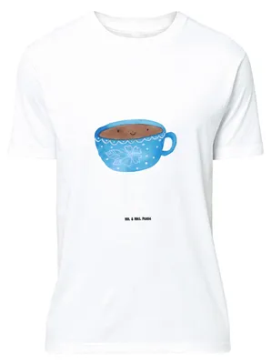 Produktbild von Mr. & Mrs. Panda Größe M T-Shirt Kaffee Tasse - Weiß - Geschenk, Liebe, Genuss, Herren, mit Spruch, Tshirt, Glücklich, Lustige Sprüche, Shirt, Geschmack