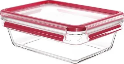 Produktbild von Tefal MasterSeal N10410, Box, Rechteckig, 1,3 l, Rot, Transparent, Glas, 420 °C