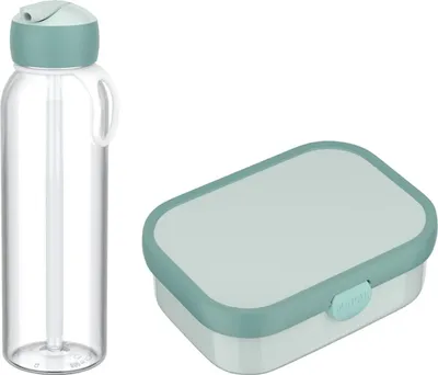 Produktbild von Mepal - Pausenset Campus - Set für Kinder mit Bento Brotdose und Flip-Up Wasserflasche - Lunch-Set für die Schule oder unterwegs - Spülmaschinenfest - 750 + 500 ml - Cool Mint