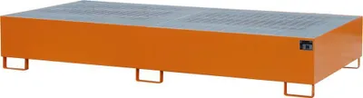 Produktbild von Bauer GmbH Auffangwanne lackiert mit Gitterrost AW 1000-2, lackiert orange RAL 2000