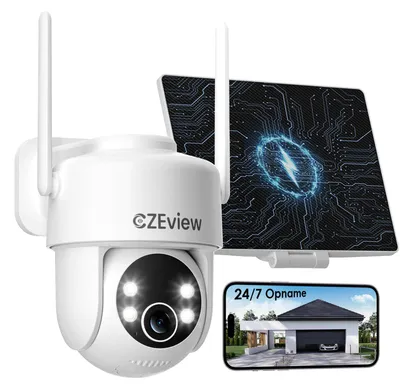 Immagine prodotto di Telecamera di sicurezza da esterno - Risoluzione 2K - Alimentazione a energia solare - Rotazione a 360° - Wi-Fi wireless