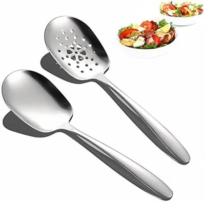 Produktbild von PromoHome® Edelstahl Servierlöffel-Set – 2-teilige langlebige Vorlegelöffel, 25 cm, Silber