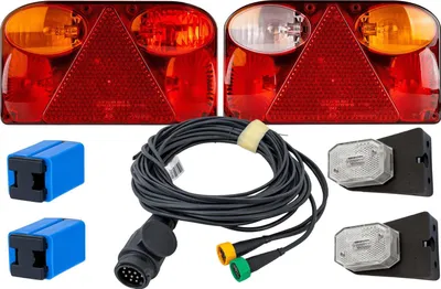 Produktbild von Lichtset: FRISTOM FT-088 Rückleuchten + ASPÖCK FLEXIPOINT I Seitenmarkierungsleuchten + MANTES 5,2m 13PIN Kabelbaum