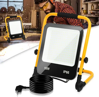 Obrázok produktu pre TolleTour LED reflektor na stavenisko 150W Studené biele pracovné svetlo Stavebný reflektor Reflektor na stavenisko LED reflektor Reflektor