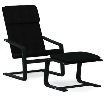 Produktbild von vidaXL Relaxsessel mit Hocker Schwarz Stoff