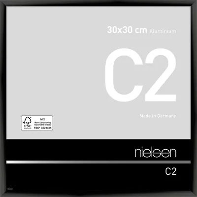 Image de Cadre photo en aluminium Nielsen, interchangeable, format 30x30 cm, finition noire anodisée, aspect brillant