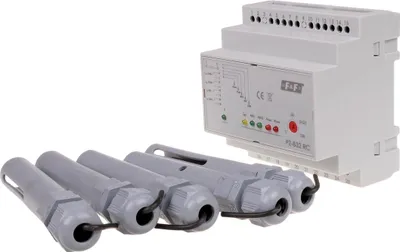 Zdjęcie produktu dla Przekaźnik kontroli poziomu cieczy z sondami, dwustanowy z alarmem przepełnienia i pustego zbiornika PZ-832 RC
