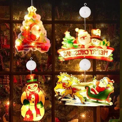 Immagine prodotto di Ghirlanda luminosa a LED per interni ed esterni - Lampada a sospensione in 4 pezzi per decorazioni natalizie con illuminazione a LED.