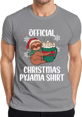 Produktbild von Official Christmas Pyjama Faultier - Weihnachten Weihnachtsgeschenk Christmas Herren T-Shirt, Grau, XXL