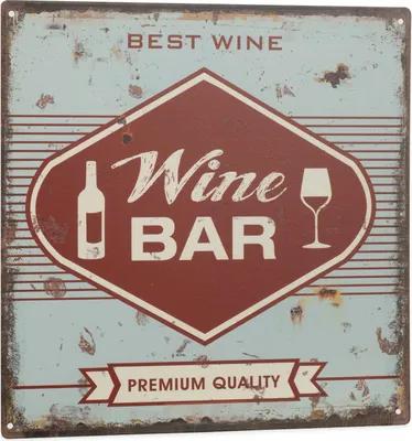 Produktbild von Moritz Retro Deko Blechschild Wein Bar Wine Geschenk-Idee aus Metall Vintage-Design zur Dekoration
