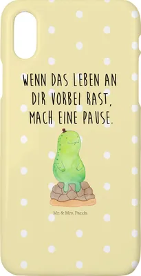 Produktbild von Mr. & Mrs. Panda Iphone 10 Handyhülle Schildkröte Pause - Gelb Pastell - Geschenk, Achtsamkeit, X, Panzer, Cover, Entspannen, Handy, Hülle