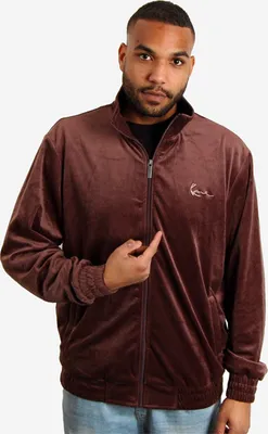 Image de Pánská bunda Karl Kani Chest Signature Velvet Jacket Brown - M