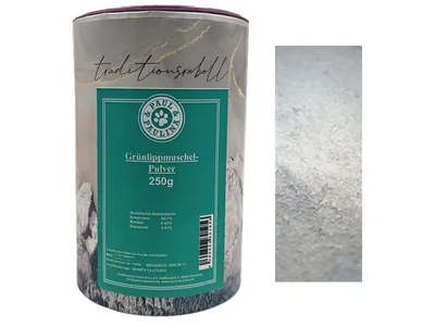 Produktbild von Paul & Paulina Grünlippmuschelpulver 250g Einzelfuttermittel für Hunde und Katzen