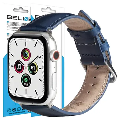 Produktbild von Beline Apple Watch Armband Leder 42/44/45/49Mm Blau