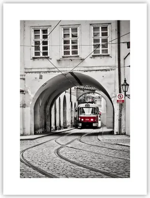 Produktbild von Poster - Poster ohne Rahmen - Tschechisch Straßenbahn Prag - 30x40 cm - Wand Bild - Wanddeko - Wandbilder - Kunstposter - Wandposter - Bilder - Kunstdruck - Wanddekoration - Wandbild - P2XPA30x40-4193