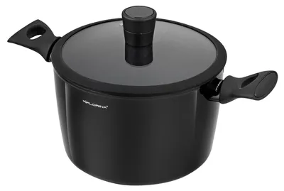 Alu-Kochtopf 6,4 l 24 cm mit Glasdeckel, Antihaft, Induktion