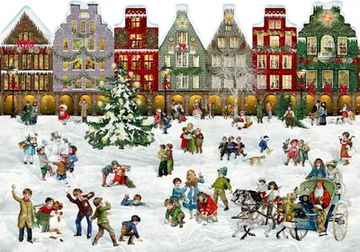 Produktbild von A3-Wand-Adventskalender - Weihnachtsstraße