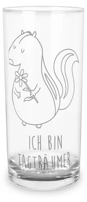 Produktbild von Mr. & Mrs. Panda Wasserglas Stinktier Blume 200 ml - Transparent - Geschenk, Longdrinkglas, Skunk, Tumbler, Dreams, Wildtier, Cocktailglas, Träume, Raubtier, Trinkglas