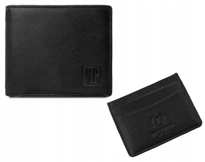 Produktbild von Paolo Peruzzi Geschenkset Leder Portemonnaie Kartenetui Schwarz