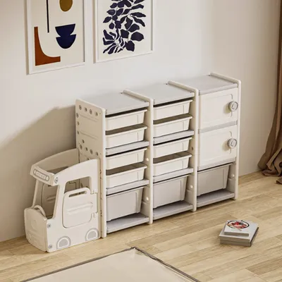 Produktbild von Kinderregal, Spielzeugregal, Regal, Standregale, Aufbewahrungsregal für Kinder, Kinderzimmer-Regal, Kindermöbel L168*B32*H92cm【FQ-SN-QD026】