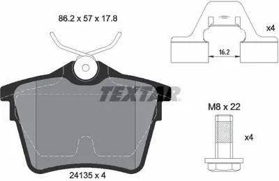 Produktbild von Textar Bremsbeläge hinten für Citroen C5 + Break Peugeot 407 +SW Break Coupe 607