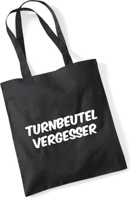 Produktbild von Huuraa Jutebeutel Turnbeutelvergesser Schriftzug 10 Liter Black Baumwolle Tasche Geschenkidee