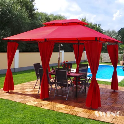 Produktbild von LED - Pavillon 3x4m Minzo Garten Pavillion Solar Pavilion Gartenzelt Designer Pavilon