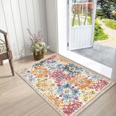 Obrázok produktu pre Unyqoos ® Štýlová protiskluzová rohož do interiéru aj exteriéru, 60 x 90 cm, praktická a umývateľná rohož na zachytávanie nečistôt