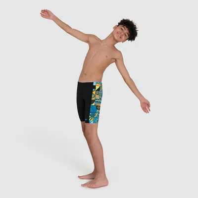 Produktbild von SPEEDO 09-531-F387 END ALLOV PANEL JAMMER B Jungen Badehose, Schwarz Gelb, 6 Jah