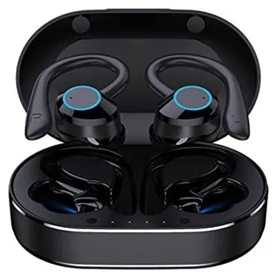 Obrázek produktu pro Bezdrátová sluchátka - Bluetooth 5.1 - Sportovní a voděodolná - Černá - Potlačení hluku - Vhodná pro sport a práci - Gym model