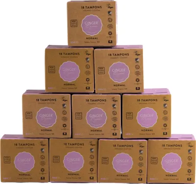 Produktbild von Ginger Organic - Tampons - Normal - 10 x 18 Stück