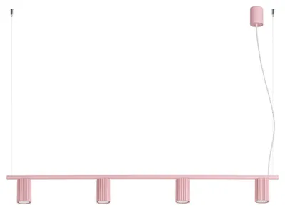 Produktbild von Kronleuchter KARBON 4 rosa 4xGU10 10W Aluminium 212x6.5x122cm Sollux Lighting