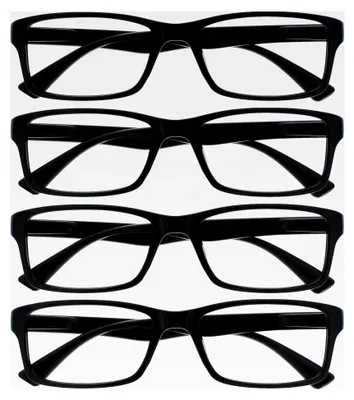 Produktbild von Lesebrille Schwarz 4er-Pack für Herren und Damen +2,50