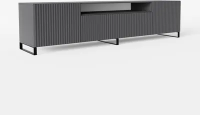 Produktbild von MEBLINI TV-Schrank 200cm Lang - Fernsehschrank - TV Lowboard Industrial - Unterschrank für Fernseher - TV-Unterschrank - TV-Schrank - NOEMI - 200x41x53cm - Graphit Matt