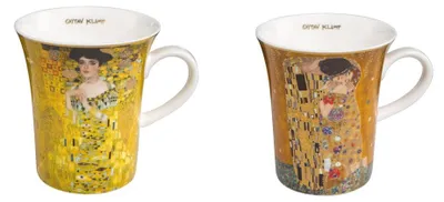 Produktbild von 2er Set Gustav Klimt Becher Der Kuss + Adele Bloch-Bauer 400ml Goebel Porzellan