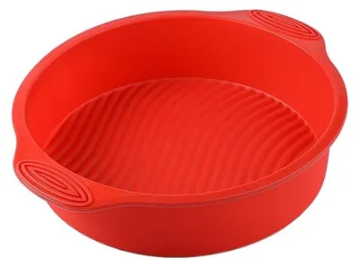 Produktbild von Runde Silikon-Backform - Hitzebeständig für Chiffonkuchen - Ø 26 cm - Rot