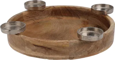 Produktbild von Kerzenhalter aus Mangoholz Ø 40 cm, vierarmig