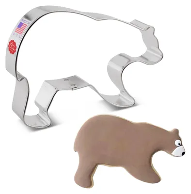 Grizzlybär Keksausstecher, 1 Stück, Silber, 13,4 cm