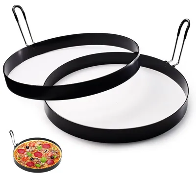 Image de Elzusha - Ensemble de 2 moules à omelette en acier inoxydable avec poignées, pour la cuisson