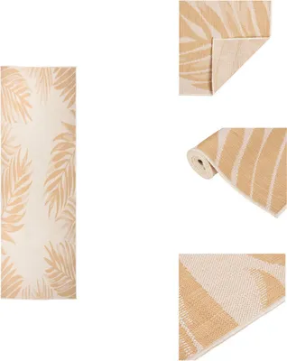 Produktbild von vidaXL Outdoor-Teppich Flachgewebe 80x250 cm Blattmuster -  Teppiche