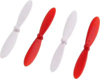 Produktbild von vhbw 4x Propeller kompatibel mit Hubsan X4 H107 LED Drohne - 2 Paar Ersatzpropeller, Selbstsichernd Rot Weiß