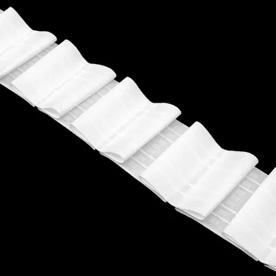 Produktbild von Gardinenband 50m Flachfalten Multitaschenband Weiß-80mm 1:3.0 Kräuselband Faltenband