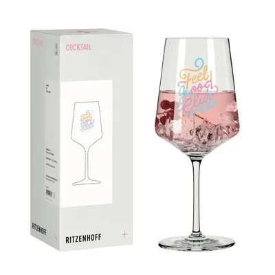 Immagine prodotto di Bicchiere da cocktail Ritzenhoff con frasi motivazionali, capacità 544 ml, vetro di cristallo "Feel good club"