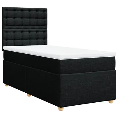 Produktbild von Boxspringbett mit Matratze Schwarz 100x200 cm Stoff