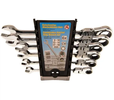 Obrázek produktu pro KRAFTMANN 30004 Sada ráčnových klíčů, 8-19 mm, ohebné hlavice, 6 ks.