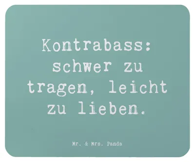 Produktbild von Mr. & Mrs. Panda Mauspad Spruch Kontrabass Liebe - Meeresbrise - Geschenk, Musiker, Ensemble, laptop mousepad, Lernen, Mouse Pad, Herz, pc, Sinfonieorchester, Jazzbands